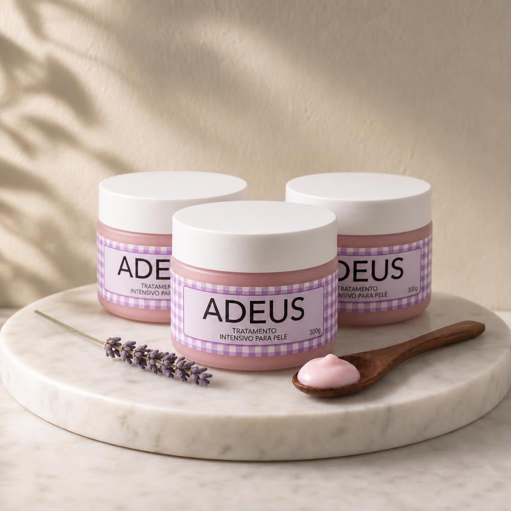 Tres botes de crema ADEUS
